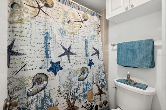 2987 S Atlantic Ave Unit 901, Daytona Beach, FL 32118 - bathroom with toilet and a shower with shower curtain