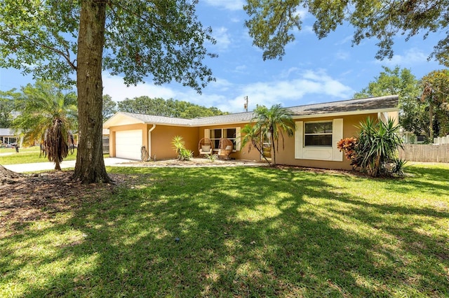 833 Lucerne Cir, Ormond Beach, FL 32174 - ranch-style home with an attached garage, stucco siding, and concrete driveway