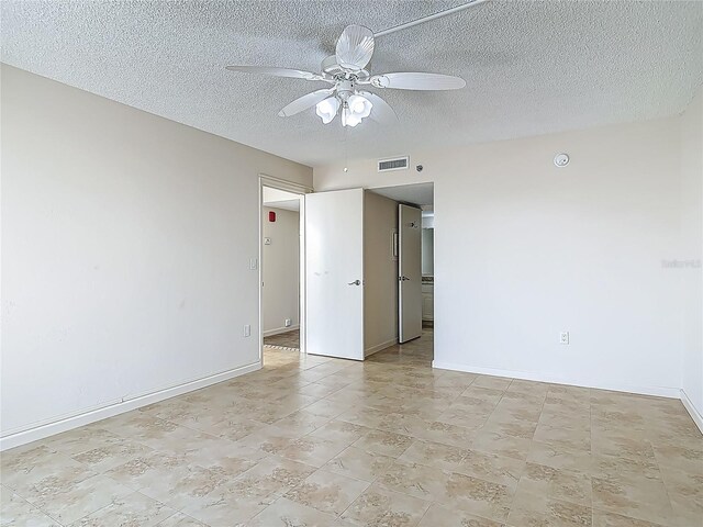 1 Oceans W Blvd Unit 2A1, Daytona Beach, FL 32118 - unfurnished room with a ceiling fan, a textured ceiling, and baseboards