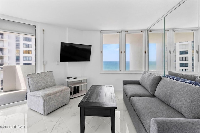 3047 S Atlantic Ave Unit 1805, Daytona Beach, FL 32118 - living area with marble finish floors