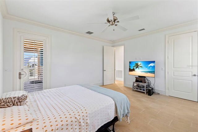 2275 Genesea Ln, Vero Beach, FL 32963 - bedroom with ornamental molding, baseboards, and ceiling fan