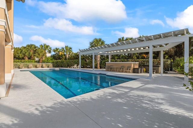 2275 Genesea Ln, Vero Beach, FL 32963 - view of swimming pool with a pergola and a patio area