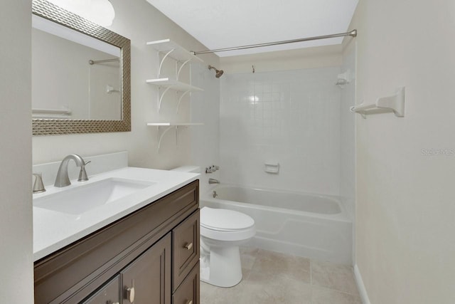 600 N Boundary Ave Unit 110A, Deland, FL 32720 - bathroom featuring shower / washtub combination, toilet, vanity, and tile patterned flooring