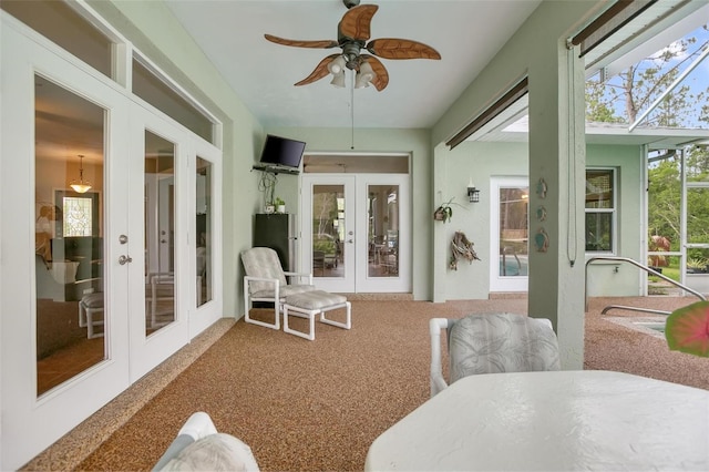 3671 Plantation Dr, Ormond Beach, FL 32174 - sunroom / solarium featuring french doors