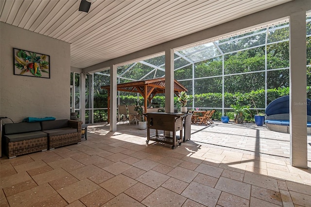 45 Saint Andrews Ct, Palm Coast, FL 32137 - view of patio featuring outdoor dining space and a lanai