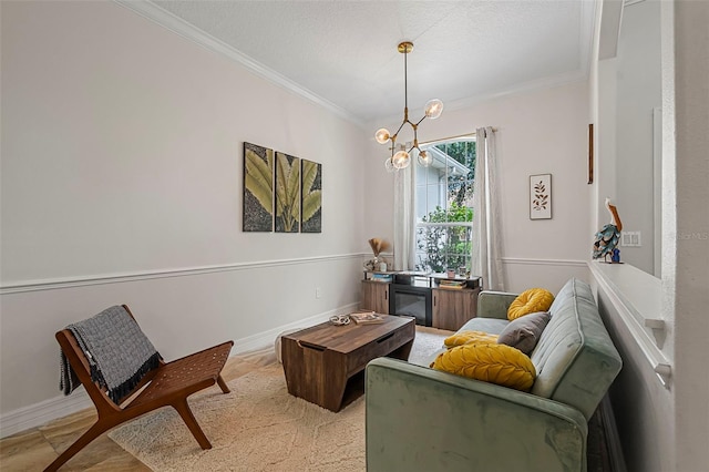 45 Saint Andrews Ct, Palm Coast, FL 32137 - living area featuring crown molding and a chandelier