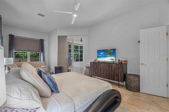 45 Saint Andrews Ct, Palm Coast, FL 32137 - bedroom featuring access to outside and ceiling fan