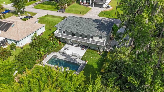 2250 Davis Dr, New Smyrna Beach, FL 32168 - aerial view of property and surrounding area featuring a pool area