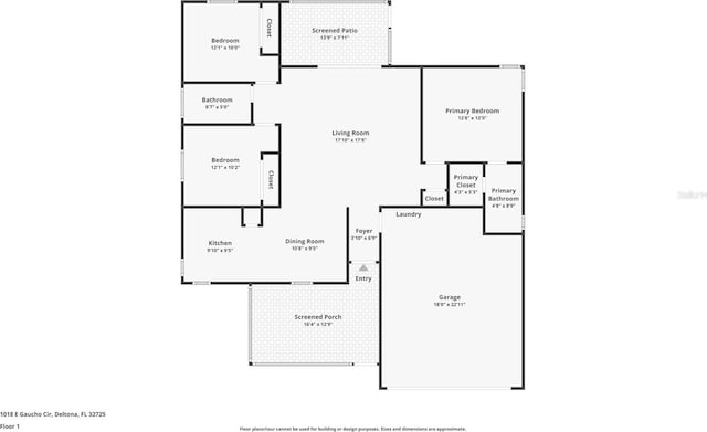 1018 E Gaucho Cir, Deltona, FL 32725 - home floor plan