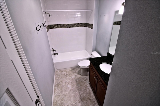 201 Walter Stevens Way, Deland, FL 32724 - full bath with vanity, toilet, shower / tub combination, and a textured wall