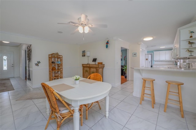 179 Ann Rustin Dr S, Ormond Beach, FL 32176 - dining room featuring ceiling fan and light tile patterned floors
