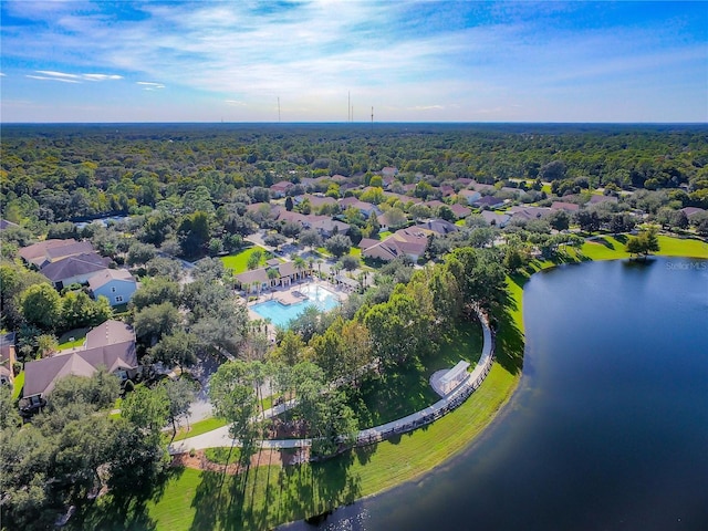 202 W Chancery Ln, Deland, FL 32724 - aerial view of property's location with a pool area and a large body of water