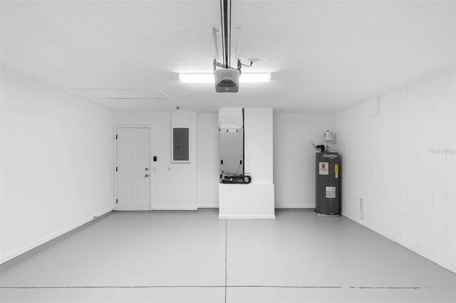 2263 Catbriar Way, Oviedo, FL 32765 - garage with electric water heater, electric panel, concrete block wall, and a garage door opener