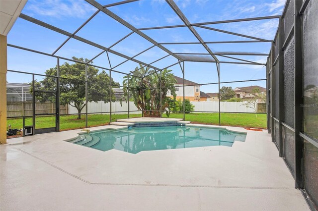 2263 Catbriar Way, Oviedo, FL 32765 - view of pool featuring a patio, a fenced backyard, and glass enclosure