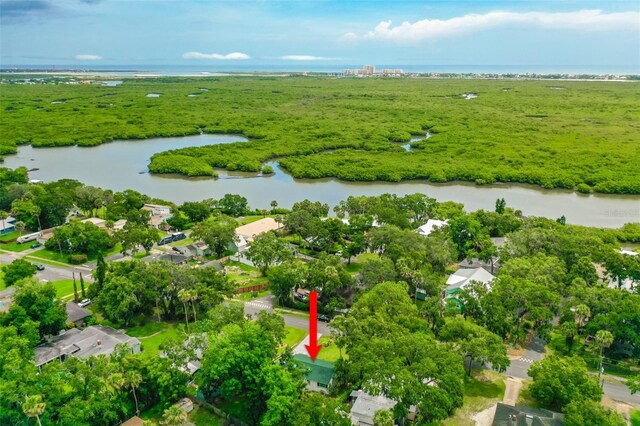 812 Faulkner St, New Smyrna Beach, FL 32168 - aerial overview of property's location featuring a large body of water