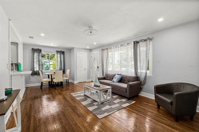 812 Faulkner St, New Smyrna Beach, FL 32168 - living room with wood finished floors and recessed lighting