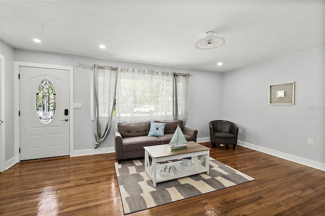 812 Faulkner St, New Smyrna Beach, FL 32168 - living room featuring wood finished floors and recessed lighting