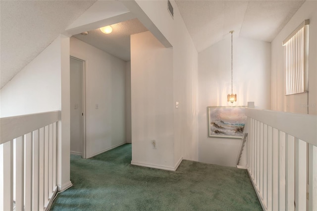961 S Lakewood Ter Unit C, Port Orange, FL 32127 - hall featuring carpet floors, an upstairs landing, and vaulted ceiling