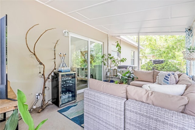 1455 Whitewood Dr, Deltona, FL 32725 - sunroom / solarium featuring an outdoor hangout area and beverage cooler