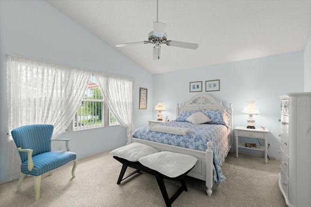 123 Wood Ibis Ct, Daytona Beach, FL 32119 - carpeted bedroom with vaulted ceiling and ceiling fan