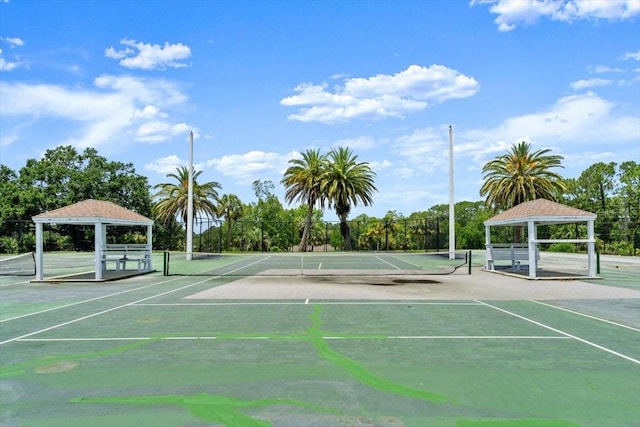 123 Wood Ibis Ct, Daytona Beach, FL 32119 - view of tennis court featuring a gazebo