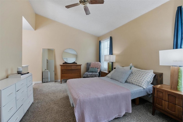 874 Commonwealth Ct, Casselberry, FL 32707 - carpeted bedroom with vaulted ceiling and a ceiling fan