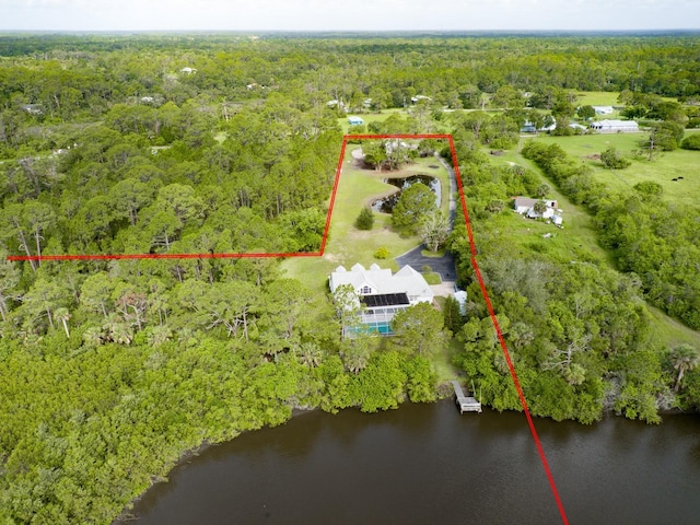 1383 Tumblin Dr, New Smyrna Beach, FL 32168 - view of property location with a large body of water and property boundaries highlighted
