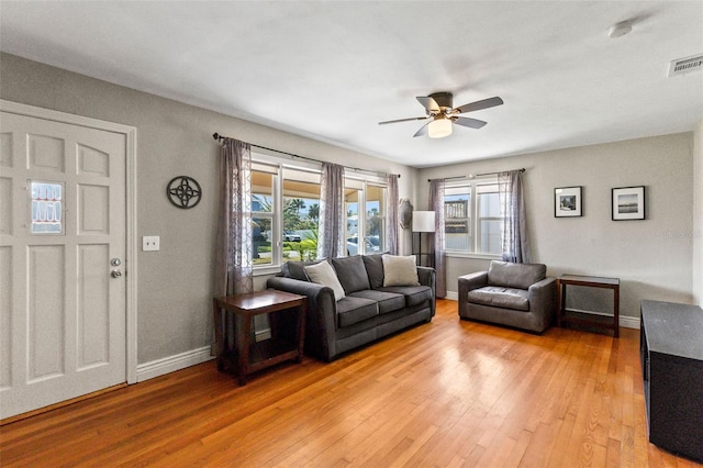 505 Wisteria Rd, Daytona Beach, FL 32118 - living area featuring ceiling fan and light wood-style floors