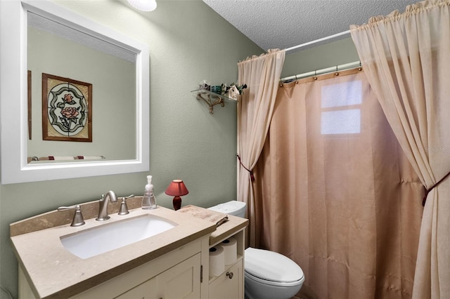 270 Sandyhook Ln, Deland, FL 32724 - full bathroom with a textured ceiling, vanity, and a shower with curtain