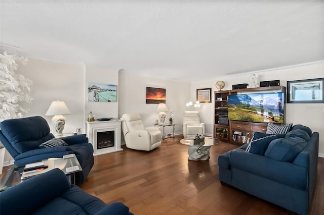 3003 S Atlantic Ave Unit 3A2, Daytona Beach Shores, FL 32118 - living area with wood finished floors and a fireplace