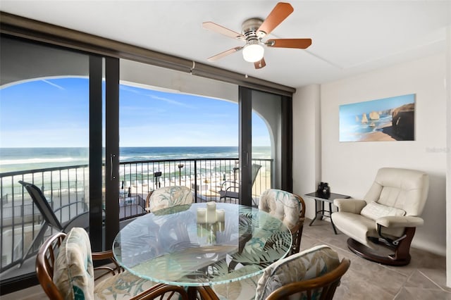 3003 S Atlantic Ave Unit 3A2, Daytona Beach Shores, FL 32118 - sunroom with view of water and beach