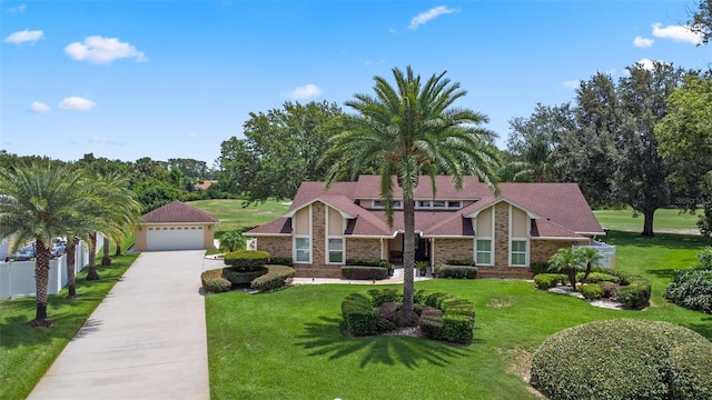 3 Pine Meadow Ct, Debary, FL 32713 - mid-century modern home featuring a garage and brick siding