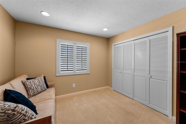 3 Pine Meadow Ct, Debary, FL 32713 - sitting room with carpet flooring, a textured ceiling, and recessed lighting