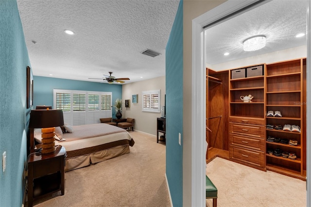 3 Pine Meadow Ct, Debary, FL 32713 - carpeted bedroom featuring a textured ceiling, ceiling fan, and recessed lighting