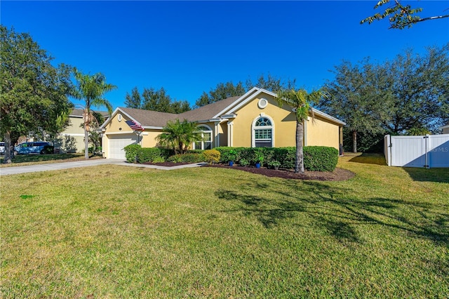 727 Grape Ivy Ln, New Smyrna Beach, FL 32168 - ranch-style home featuring stucco siding, an attached garage, and driveway