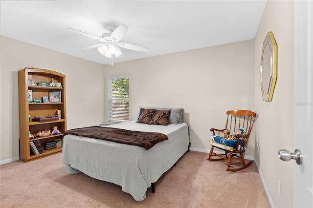 727 Grape Ivy Ln, New Smyrna Beach, FL 32168 - bedroom with light carpet and a ceiling fan