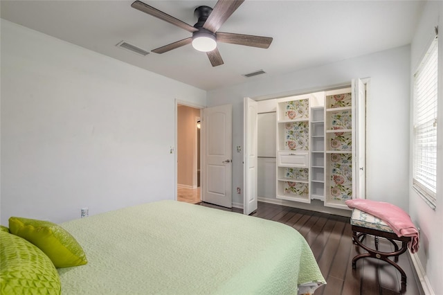 2724 N Halifax Ave, Daytona Beach, FL 32118 - bedroom featuring dark wood-type flooring and ceiling fan