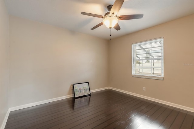 2724 N Halifax Ave, Daytona Beach, FL 32118 - empty room with dark wood finished floors and ceiling fan