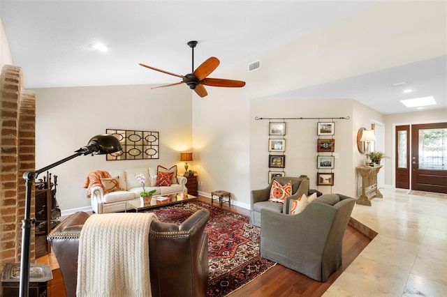 1261 Burning Tree Ln, Winter Park, FL 32792 - living area with ceiling fan and vaulted ceiling