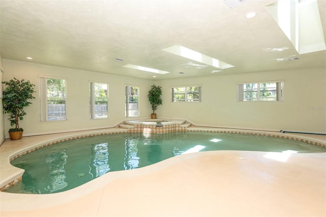 3428 Longleaf Rd, Ormond Beach, FL 32174 - view of pool with a skylight and a pool with connected hot tub