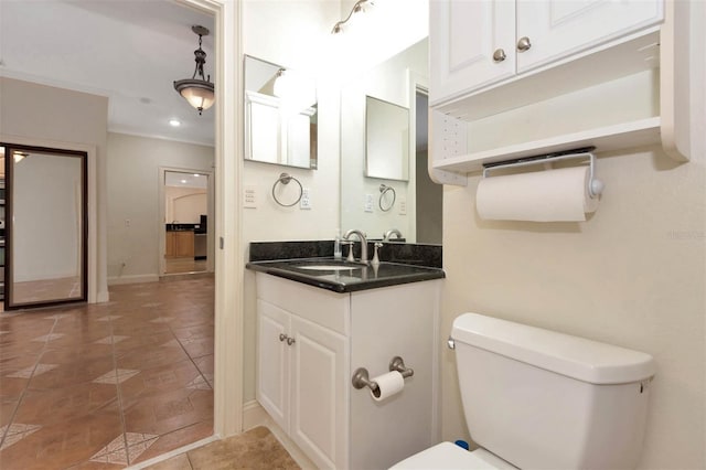 3428 Longleaf Rd, Ormond Beach, FL 32174 - bathroom featuring vanity, tile patterned flooring, and crown molding