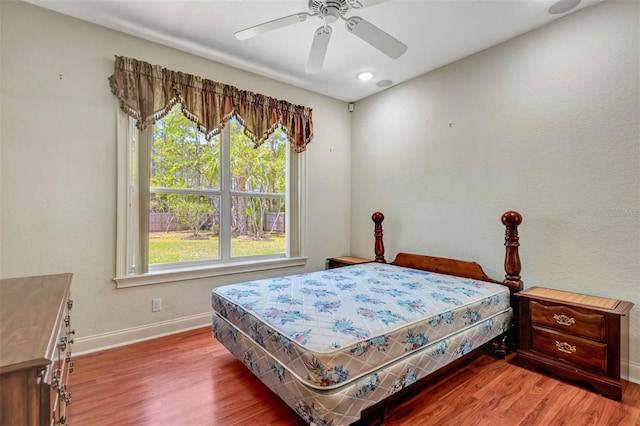 3428 Longleaf Rd, Ormond Beach, FL 32174 - bedroom with wood finished floors and ceiling fan