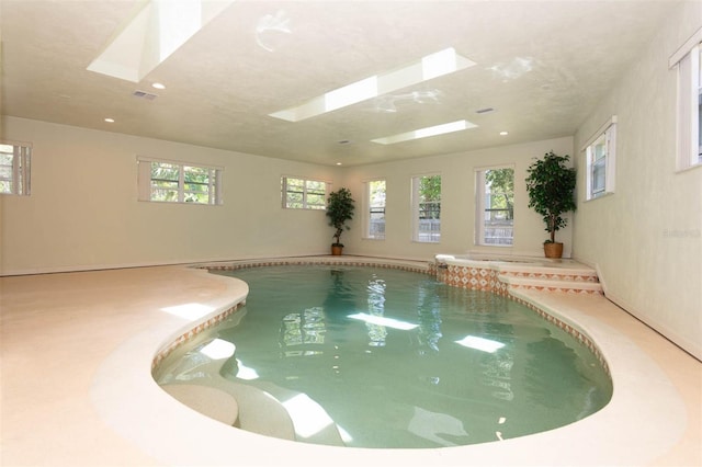 3428 Longleaf Rd, Ormond Beach, FL 32174 - indoor pool featuring a skylight