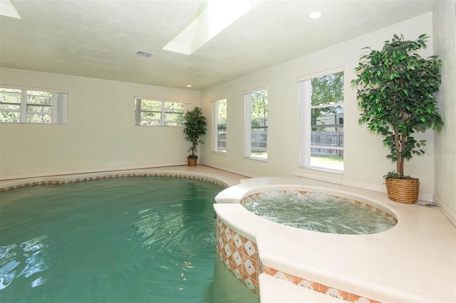 3428 Longleaf Rd, Ormond Beach, FL 32174 - view of swimming pool featuring an in-ground hot tub and a skylight