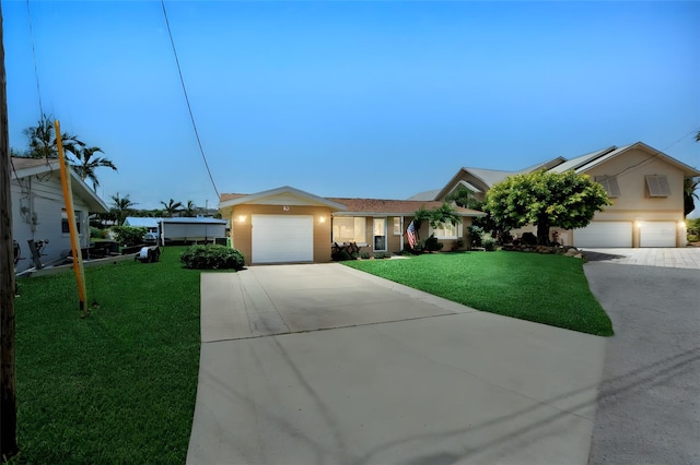 10 Venetian Cir, Port Orange, FL 32127 - ranch-style home featuring concrete driveway, a front lawn, and an attached garage