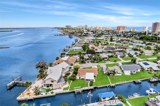 10 Venetian Cir, Port Orange, FL 32127 - drone / aerial view of a large body of water and skyline