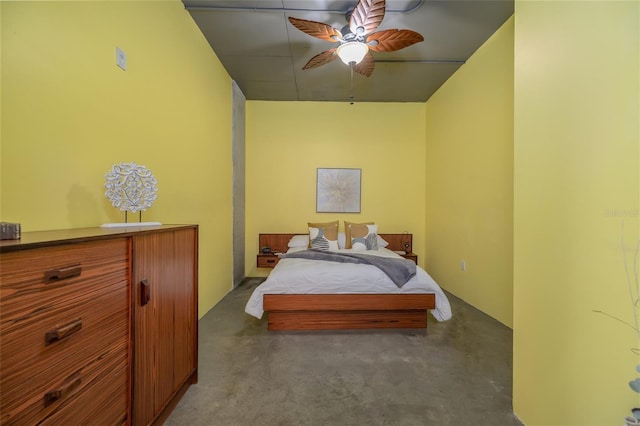 208 Wall St Unit 204, Daytona Beach, FL 32114 - bedroom with concrete floors and a ceiling fan