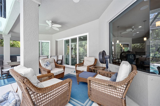 2825 S Asciano Ct, New Smyrna Beach, FL 32168 - view of patio with ceiling fan and an outdoor hangout area