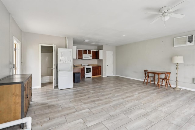 5759 Dogwood Rd, Port Orange, FL 32127 - living room featuring ceiling fan and a wall mounted AC