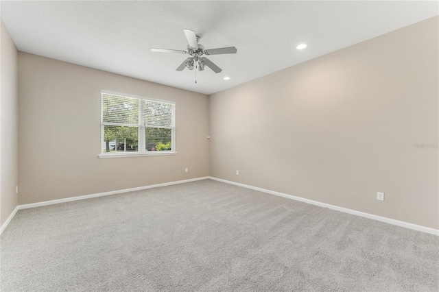 32 Abacus Ave, Ormond Beach, FL 32174 - spare room with ceiling fan, carpet floors, and recessed lighting